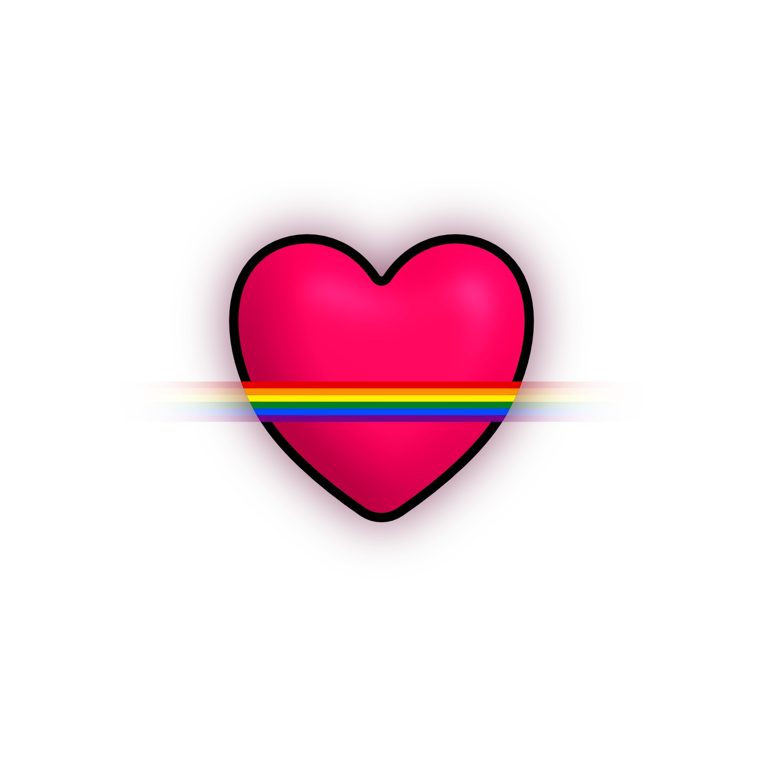 Bild eines Herzens mit Prideflagge.
